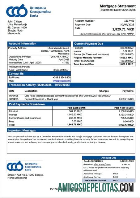 para download Macedônia do Norte Centralna Kooperativna Banka AD Skopje Declaração de hipoteca Word e modelo PDF